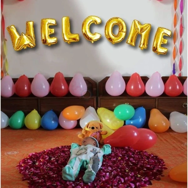 Kiwi Party  Welcome Foil Balloon Golden Color