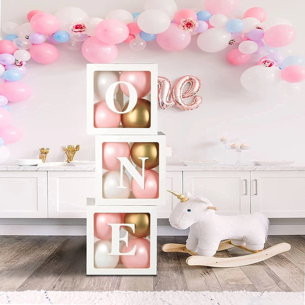 KIWI PARTY One Balloon Box Set for Baby Shower, Gender Reveal & First Birthday