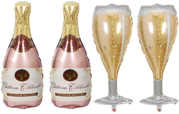 Wine Glass  Bottle Foil Balloon 32 Inch