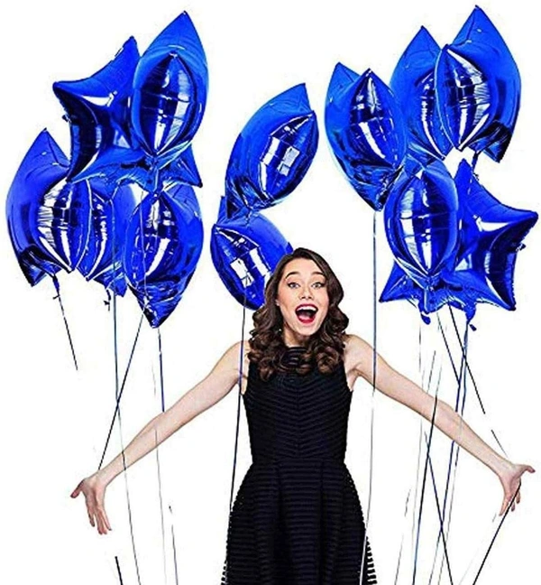 KIWI PARTY Dark Blue Star Foil Balloon –18INCH  Single Piece with Card Packaging