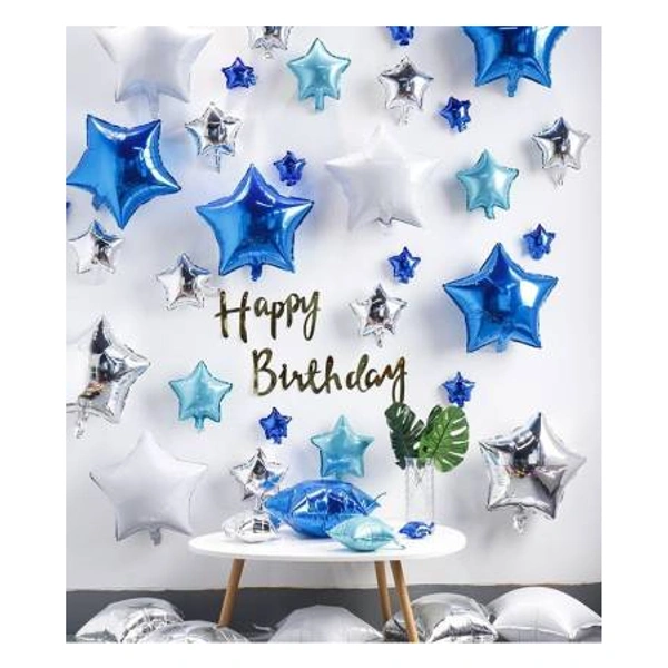 KIWI PARTY Dark Blue Star Foil Balloon –18INCH  Single Piece with Card Packaging