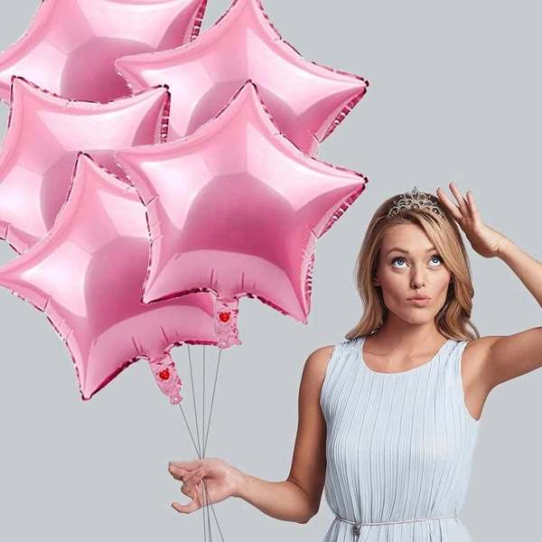 KIWI PARTY Light Pink  Star Foil Balloon –18INCH  Single Piece with Card Packaging
