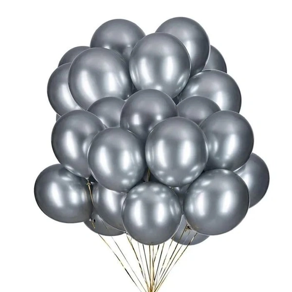 SHUAIAN BALLOONS Silver chrome Balloon 50 pcs Pack
