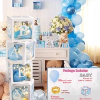 KIWI PARTY Blue-2 Baby Balloon Box Set for Baby Shower, Gender Reveal & First Birthday