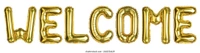 Kiwi Party  Welcome Foil Balloon Golden Color