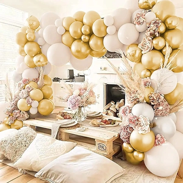 SHUAIAN BALLOONS Golden chrome Balloon 50 pcs Pack