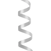 KIWI PARTY  SILVER COLOR CURL RIBBON 10 YARD