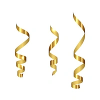 KIWI PARTY  GOLDEN  COLOR CURL RIBBON 10 YARD