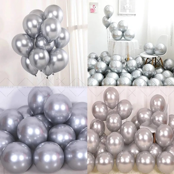 SHUAIAN BALLOONS Silver chrome Balloon 50 pcs Pack