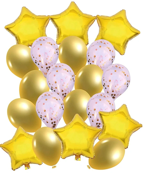 KIWI PARTY GOLDEN Star Foil Balloon –18INCH  Single Piece with Card Packaging