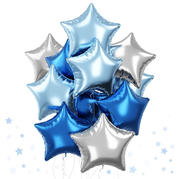 KIWI PARTY SILVER  Star Foil Balloon –18INCH  Single Piece with Card Packaging