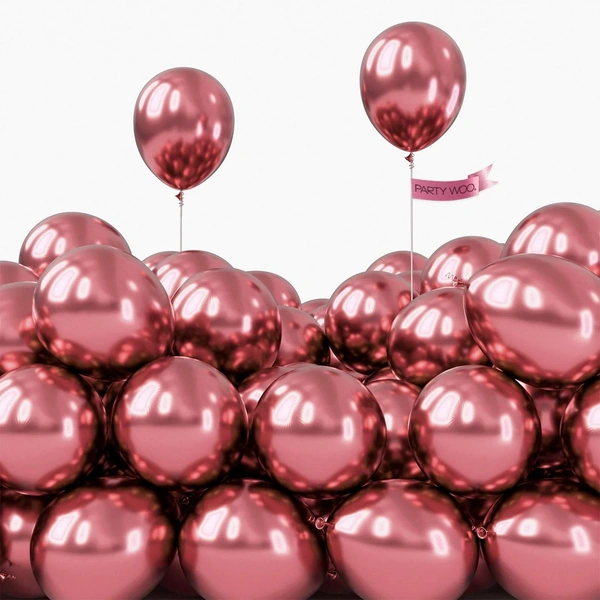 SHUAIAN BALLOONS Rose Gold Color chrome Balloon 50 pcs Pack