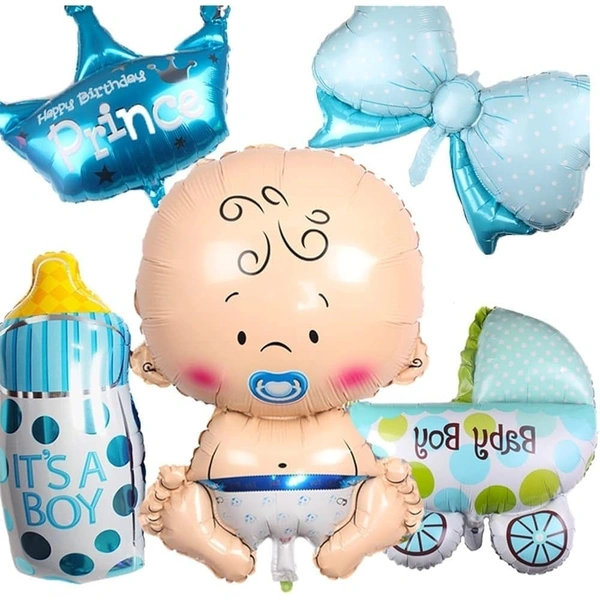 Milk Bottle Blue Foil Balloon