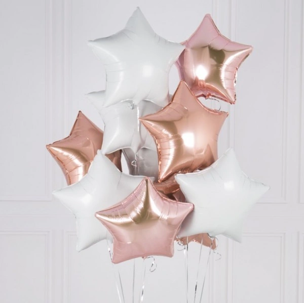 KIWI PARTY White Star Foil Balloon –18INCH  Single Piece with Card Packaging