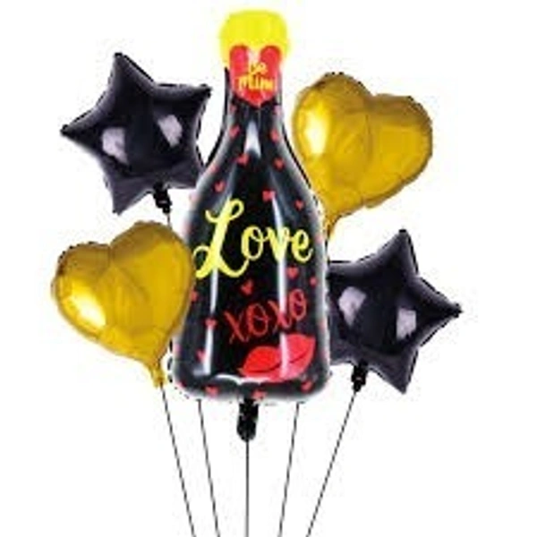 Love Theme Black  Bottle Foil Balloon 32 Inch