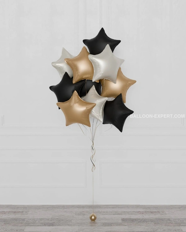 KIWI PARTY Black Star Foil Balloon –18INCH  Single Piece with Card Packaging