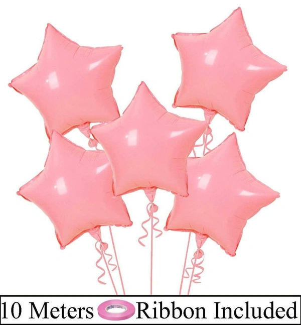 KIWI PARTY Light Pink  Star Foil Balloon –18INCH  Single Piece with Card Packaging