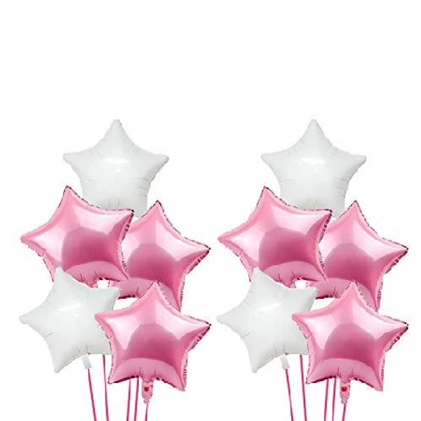 KIWI PARTY White Star Foil Balloon –18INCH  Single Piece with Card Packaging