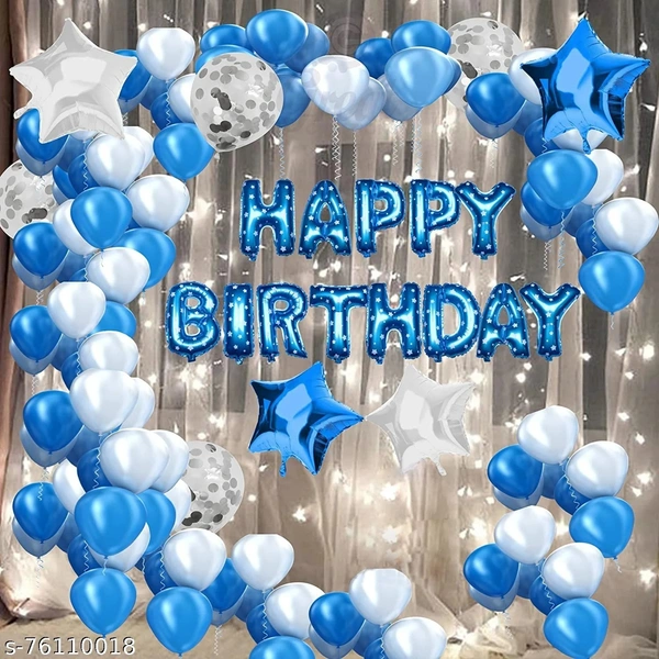 KIWI PARTY Sky Blue Star Foil Balloon –18INCH  Single Piece with Card Packaging