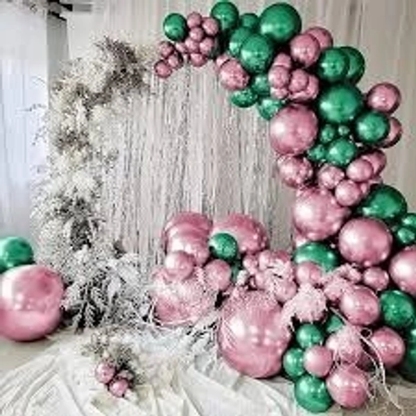 SHUAIAN BALLOONS Green  Color chrome Balloon 50 pcs Pack