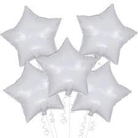 KIWI PARTY White Star Foil Balloon –18INCH  Single Piece with Card Packaging