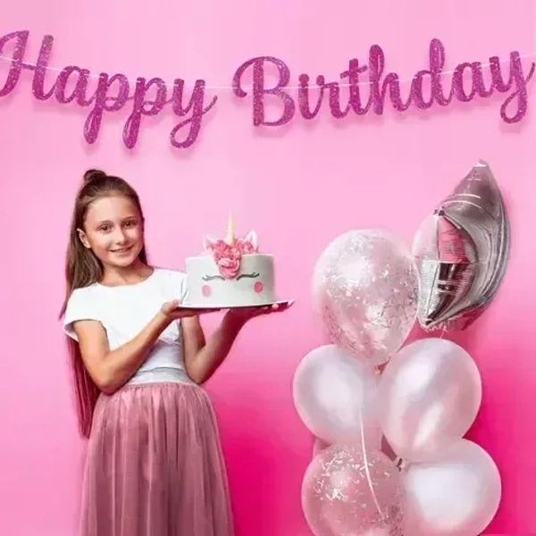 HAPPY BIRTHDAY GLIITER BANNER CURSIBE