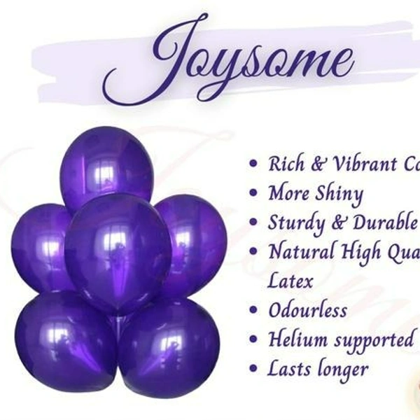 PURPLE COLOUR 25 PCS  METALLIC BALLOON 