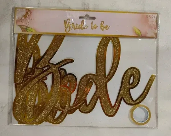 BRIDE TO BE GLIITER BANNER CHINA CURSIVE
