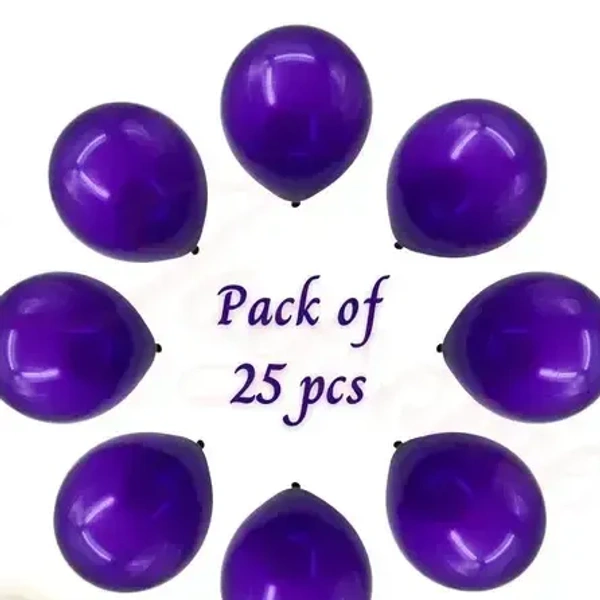 PURPLE COLOUR 25 PCS  METALLIC BALLOON 