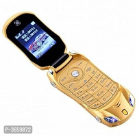 Ringme R1 Car Design Keypad Flip Phone with Dual Sim | 0.08mp Camera Mp3 Player (Gold)
