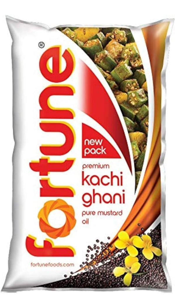 Fortune Premium Kachi Ghani Pure Mustard Oil, 1 ltr pouch