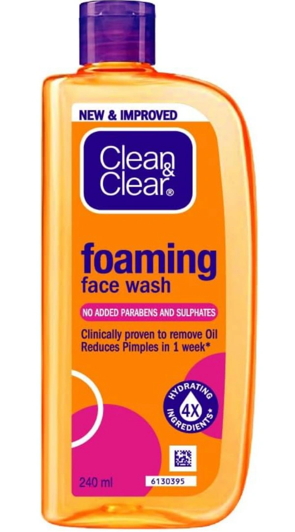 Clean & Clear Foaming Facewash for Oily Skin, Brown, 240ml