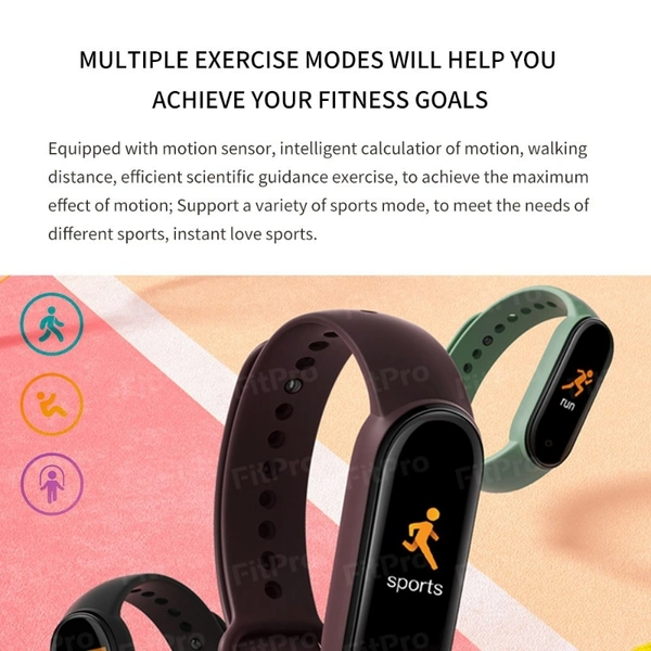 NEW M5 Smart Watch Waterproof Bluetooth Fitness Tracker Wristband Heart Rate Watch Bracelet - black