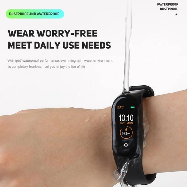 M4 Smart band Fitness Tracker Smartwatch Wristband Sport Heart rate Blood pressure Health Monitor - black