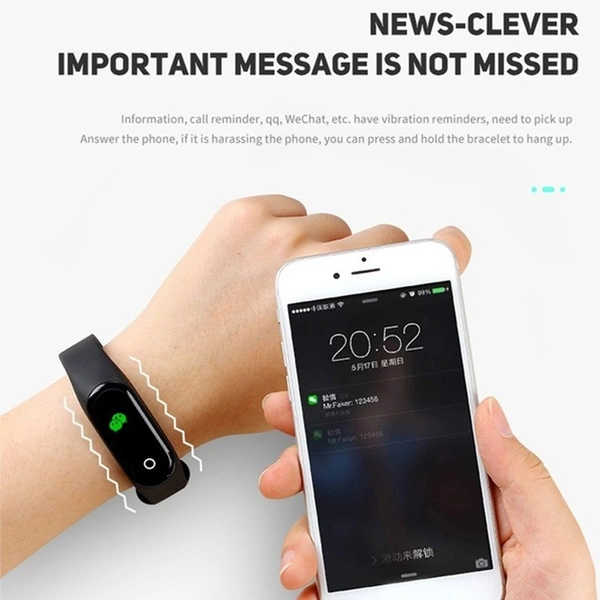 M4 Smart band Fitness Tracker Smartwatch Wristband Sport Heart rate Blood pressure Health Monitor - black