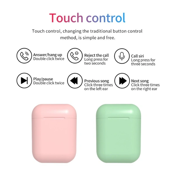 Inpods 12 Mini Wireless Bluetooth Inpod Airpod Earphone Stereo Earbud Sport Headset with Mic - Green