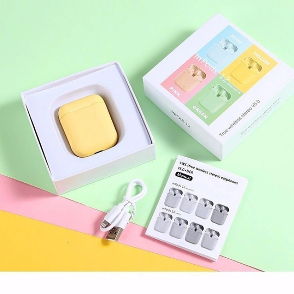 Inpods 12 Mini Wireless Bluetooth Inpod Airpod Earphone Stereo Earbud Sport Headset with Mic - Green
