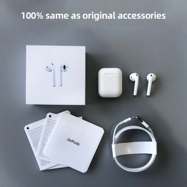 Apple Airpods Super Copy Original High with SIRI Pop up + gps + Rename + Wireless Charging - White