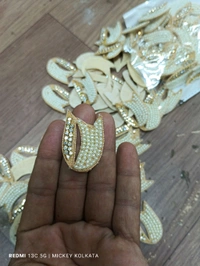 U-Shape Moti And Chain Work Buti - Golden Tainoi, 25 Pcs