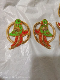 Arihant Paroot Handmade Buti ( Right & Left Facing)  - Screamin' Green, 6 Pair