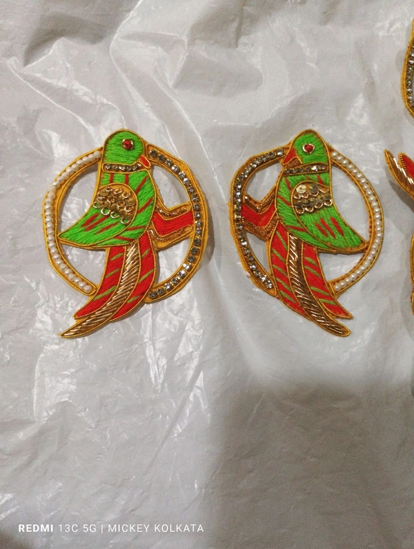 Arihant Paroot Handmade Buti ( Right & Left Facing)  - Screamin' Green, 6 Pair