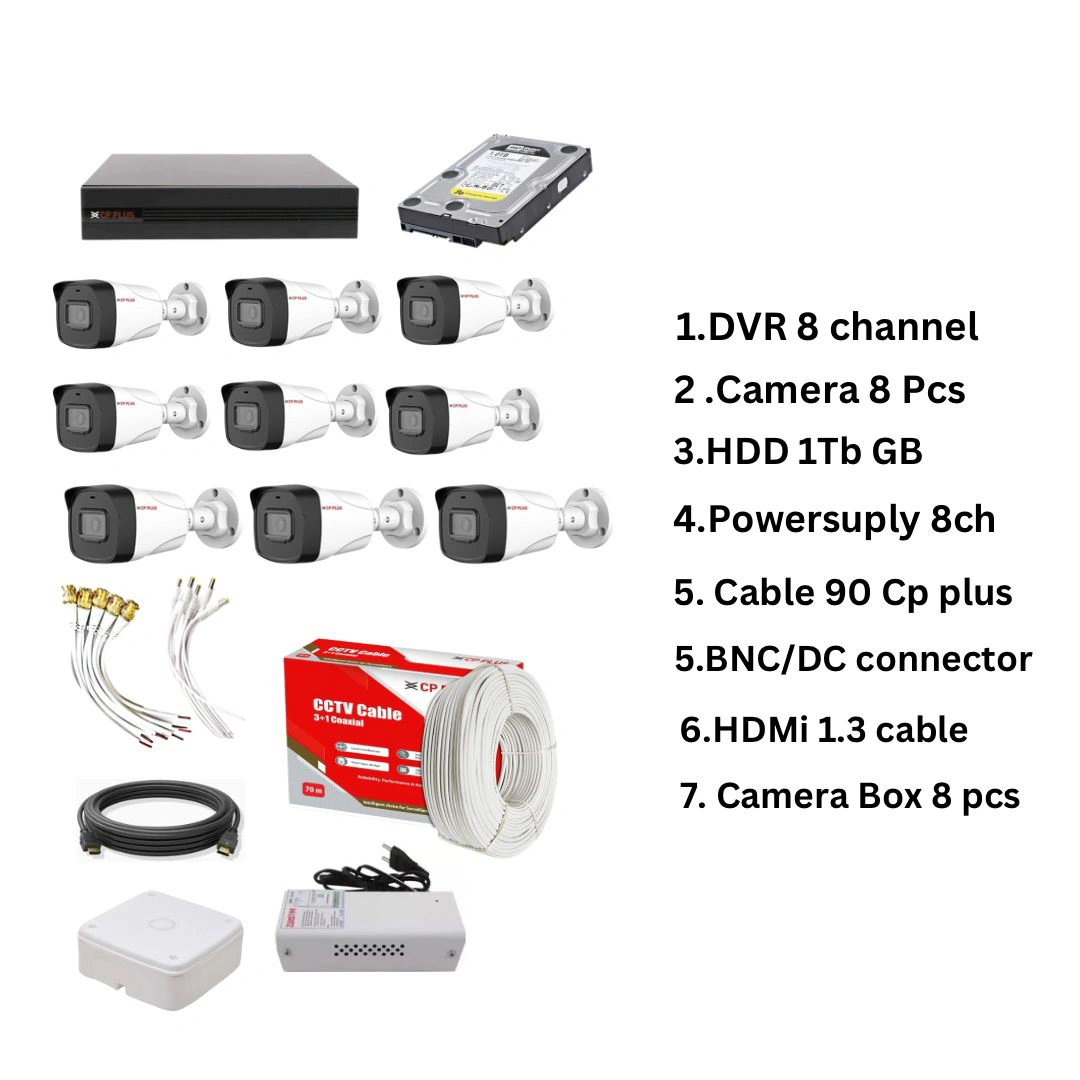 CP PLUS Full HD 8Ch DVR Bullet CAMERA MegaPixel colour