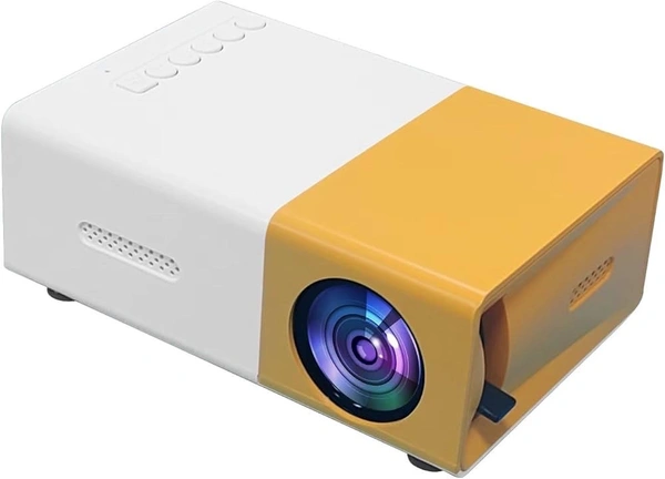 Portable Mini LED Projector | 720p HD Micro Theater Projector with Inbuilt Speaker & Mobile Screen Cast Support - White
