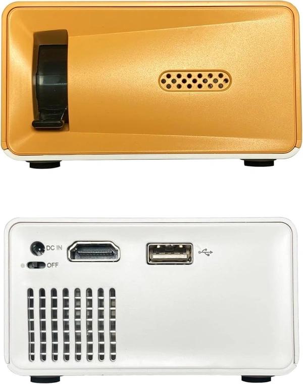 Portable Mini LED Projector | 720p HD Micro Theater Projector with Inbuilt Speaker & Mobile Screen Cast Support - White