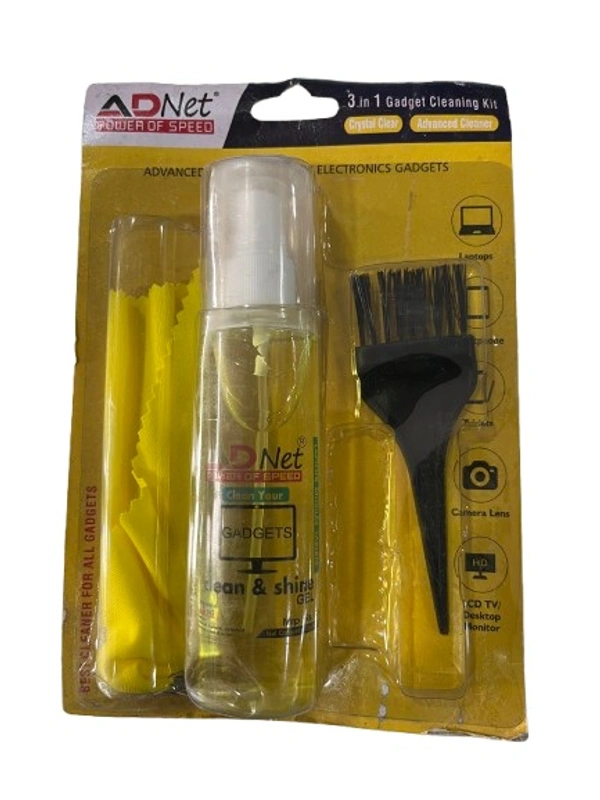 3-in-1 Gadget Cleaning Kit – Gel, Brush & Microfiber Cloth | Safe for All Screens