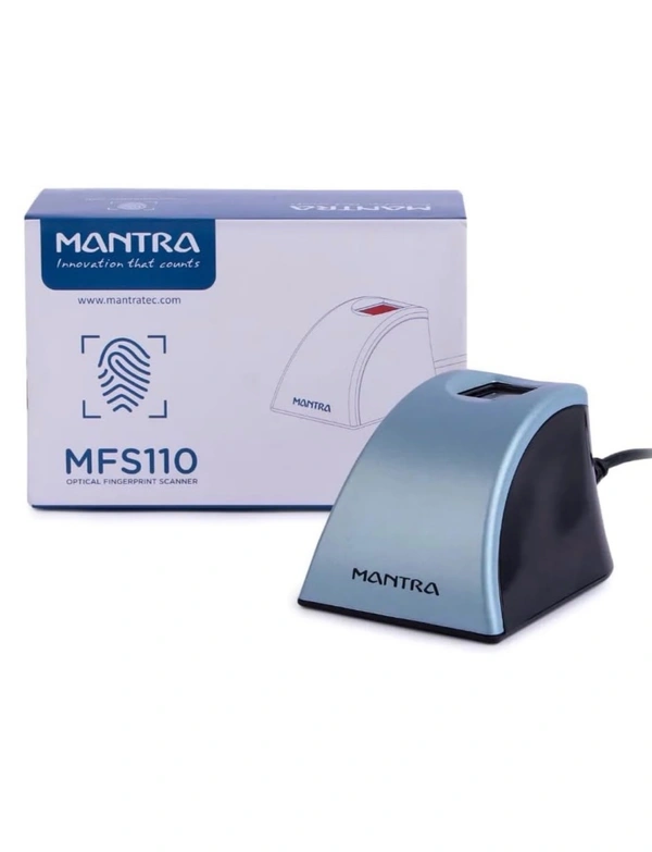 Mantra L1 MFS110 Fingerprint Scanner – UIDAI Certified Biometric USB Device for Aadhaar & Digital Authentication - Gray
