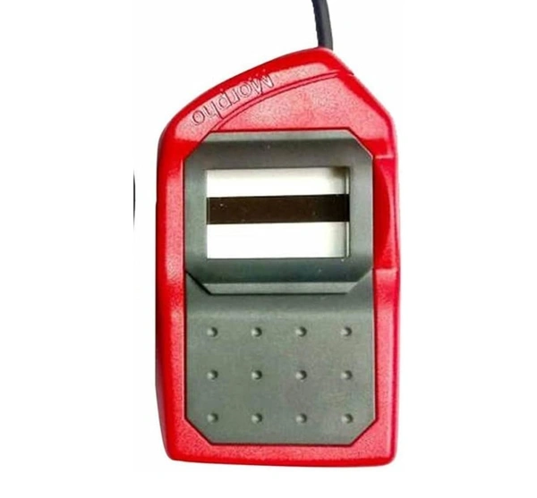Morpho L1 Fingerprint Scanner – UIDAI Certified Biometric USB Device for Aadhaar & Digital Authentication - Red