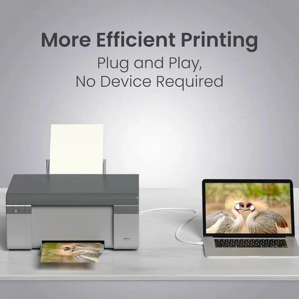 USB Printer Cable 1.5 Mtr | Reliable Connection for All Printers
- White