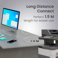 USB Printer Cable 1.5 Mtr | Reliable Connection for All Printers
- White
