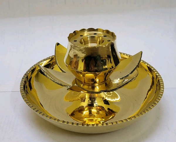 KANSAL ARTS AND HANDICRAFTS Brass Agarbatti Stand 5" Rope Design